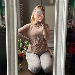 Wilfred Mock Neck Semi-Sheer Quiet Luxury Neutral Capsule Long Sleeve Top XS